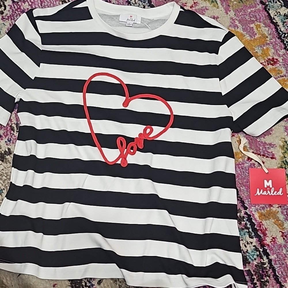 NWT M by Marled Stripe Tee